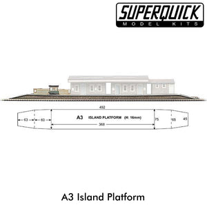 ISLAND PLATFORM A3 1:72 OO HO Gauge Railways Building Series A A03 SuperQuick