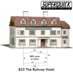 RAILWAY HOTEL 1:72 Scale OO HO Gauge Railways Building Series B B33 SuperQuick