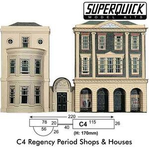 REGENCY SHOPS & HOUSE C4 1:72 OO HO Railways Building Series C C04 SuperQuick