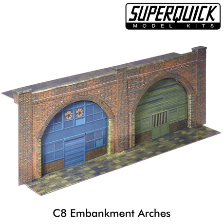 EMBANKMENT ARCHES C8 1:72 OO HO Gauge Railway Building Series C C08 SuperQuick