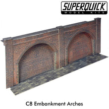 Load image into Gallery viewer, EMBANKMENT ARCHES C8 1:72 OO HO Gauge Railway Building Series C C08 SuperQuick
