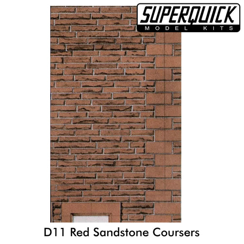 Building Paper RED SANDSTONE COURSERS 1:72 OO/HO gauge Pack 6 D11 SuperQuick