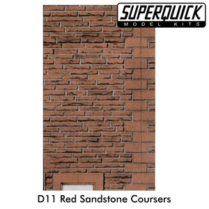 Building Paper RED SANDSTONE COURSERS 1:72 OO/HO gauge Pack 6 D11 SuperQuick