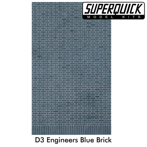 Building Paper ENGINEERS BLUE BRICK D3 1:72 OO/HO gauge Pack 6 D03 SuperQuick