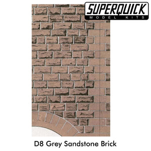 Building Paper GREY SANDSTONE WALLING Ashlar D8 1:72 OO/HO Pack 6 D08 SuperQuick