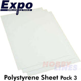 STYRENE SHEET Range 0.25-2.00mm 228x330mm A4 polystyrene plastic ABS Expo Tools