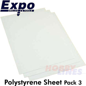 STYRENE SHEET Range 0.25-2.00mm 228x330mm A4 polystyrene plastic ABS Expo Tools