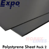 STYRENE SHEET BLACK 0.50-2.00mm 457x330mm A3 polystyrene plastic ABS Expo Tools
