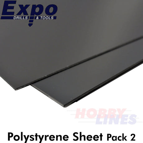 STYRENE SHEET BLACK 0.50-2.00mm 457x330mm A3 polystyrene plastic ABS Expo Tools