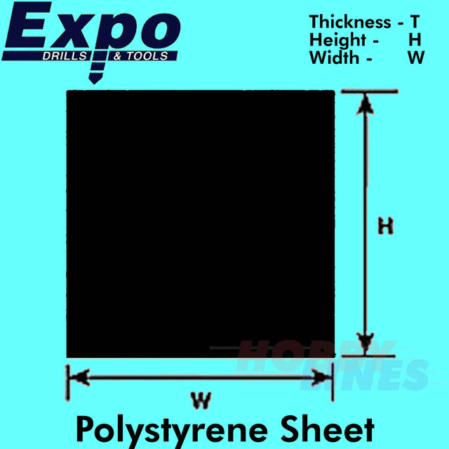 STYRENE SHEET BLACK 0.50-2.00mm 457x330mm A3 polystyrene plastic ABS Expo Tools