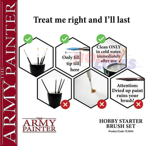 HOBBY STARTER BRUSH SET Rotmarder Sable Paint Brushes The Army Painter TL5043p