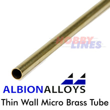 Load image into Gallery viewer, Thinwall Micro Brass Tube ALBION ALLOYS Precision Metal Model Various Sizes MT
