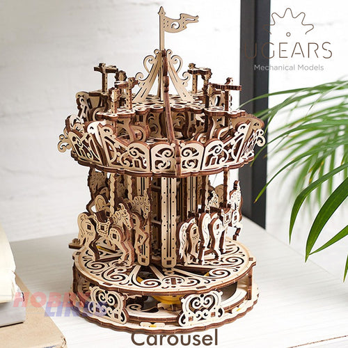 CAROUSEL Wood Construction Mechanical Merry-Go-Round Puzzle 3D kit uGears 70129