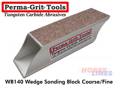 Perma-Grit WB140 WEDGE SANDING BLOCK Coarse/Fine Double Sided Tungsten Carbide