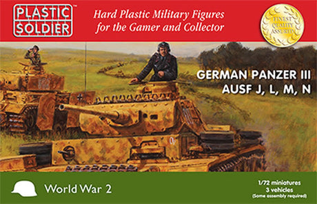 Plastic Soldier Co 1:72 WWII GERMAN PANZER III J,L,M&N TANK Scale Kit WW2V20018